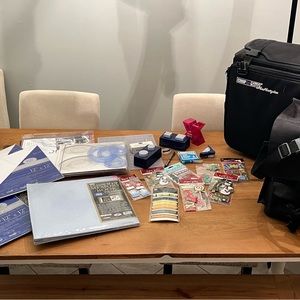 Creative memories and other scrapbooking lot with 2 crop in style bags